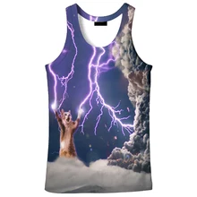 Горячая Распродажа Новая мода 3D мужская молния кошка принт 9 размер повседневная майка на заказ Печать