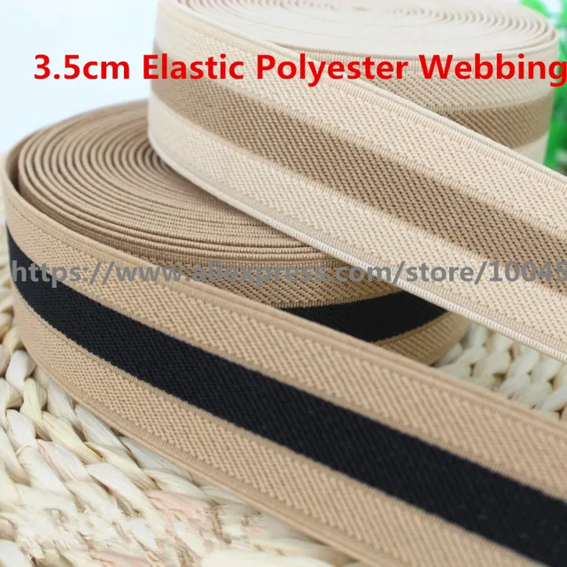 3.5cm Thick Elastic Polyester bing Ribbon Tape Bag Straps Belt Waistband bing Upholstery