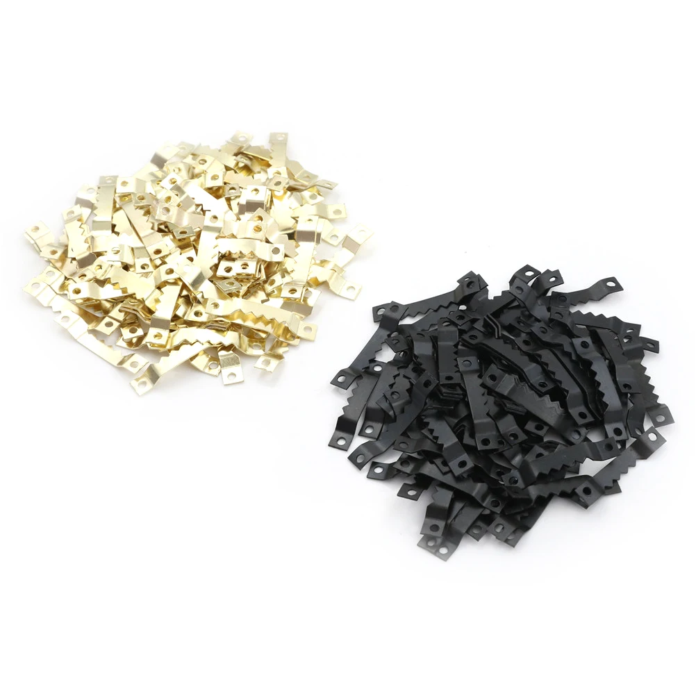 

100pcs/lot 40*7MM Black No Nail Picture Frame Hooks Saw Tooth Sawtooth Hangers Mirror And Photo Frame Hanging