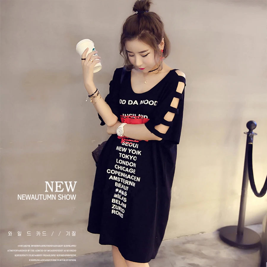 

Loose Off Shoulder Summer Dress Women Long Plus Size Kawaii Harajuku Casual Dress Korean Style Streetwear Sexy Sundress 50G0036