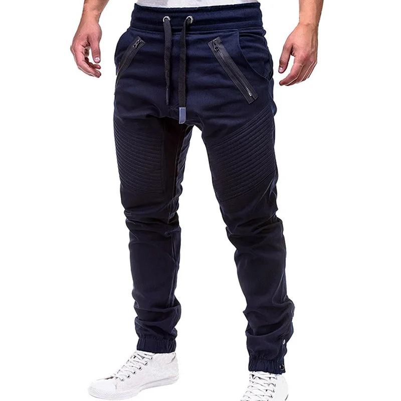 Men Cargo Pants Autumn Hip Hop Harem Joggers Pants New Male Trousers Mens Solid Multi-pocket Pants Skinny Fit Sweatpants