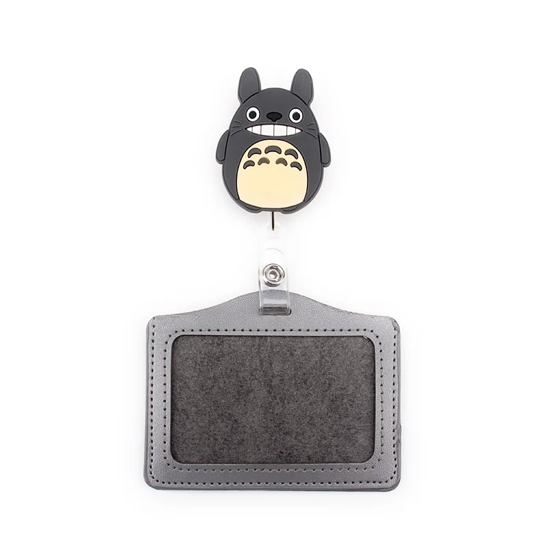 JK138I Cute cartoon Waterproof Retractable Badge Reel with Horizontal style PU ID Business Card Work Card Badge Holder Office Supplies - Цвет: JK138I
