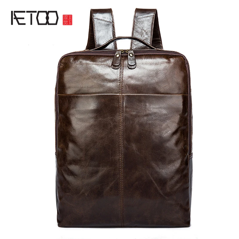 

BJYL New leather male headband cowhide shoulder bag male wholesale computer travel backpack men's shoulders