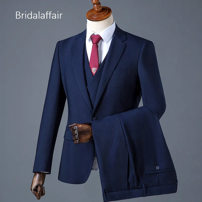 Bridalaffair Formal Navy Blue Color Suit Men Set Wedding ...