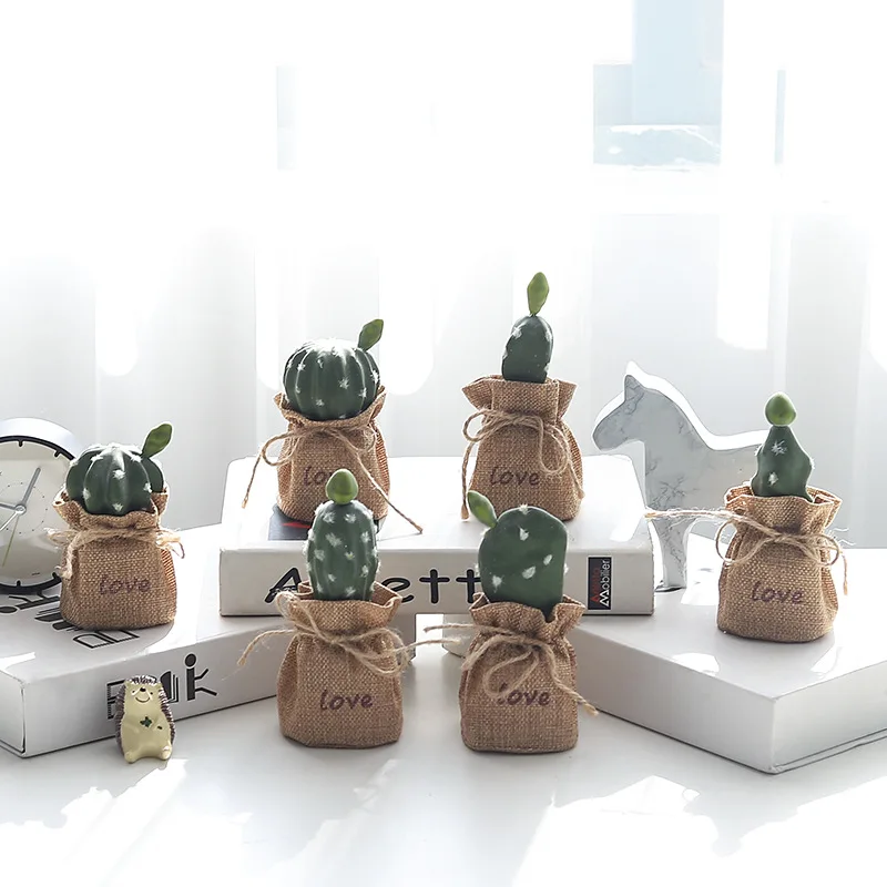 Нордический кактус с днем рождения подарок Смола декоративные кактус миниатюрные фигурки Гостиная Офис украшения дома аксессуары