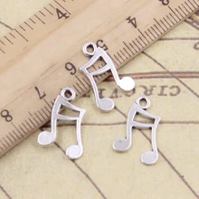 30 pçs encantos nota musical 17x11mm tibetano bronze prata cor pingentes antigo jóias fazendo diy artesanal ofício