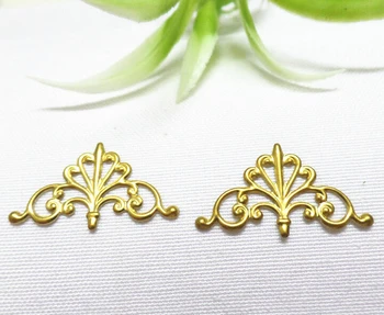 

200pcs/lot 28mm brass flower filigree wrap WIN findings
