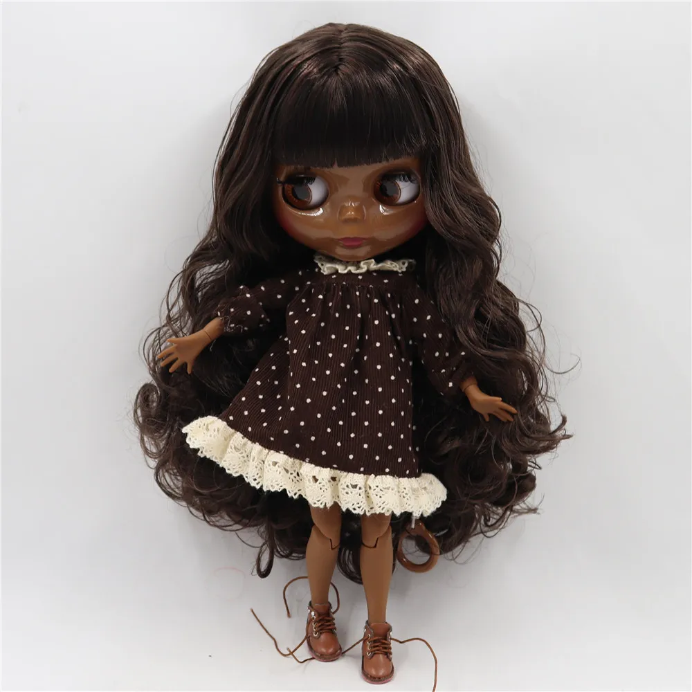 Boneca Blyth ICY DBS, Pele Super Negra Escura, Rosto Brilhante, Corpo Articulado, Cabelo Castanho Escuro. Nº BL0222/950_voghion.com