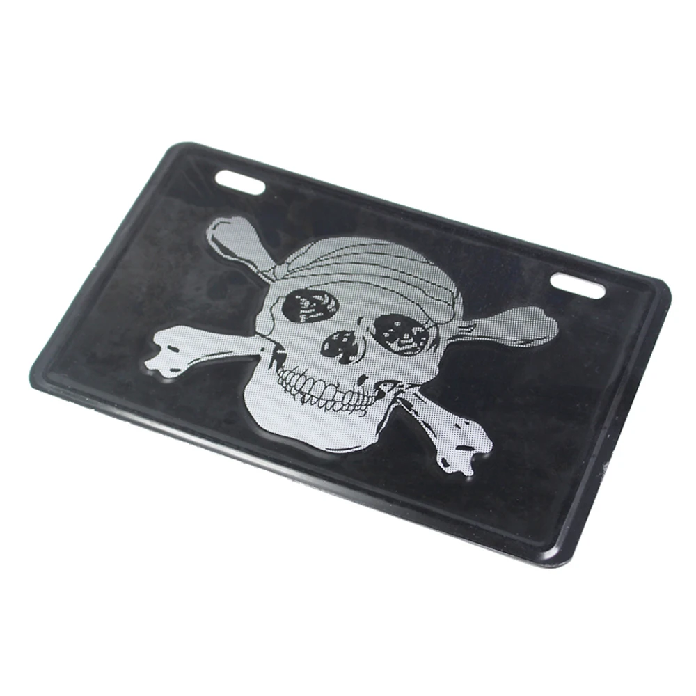 

DIY Motorcycle Skull License Plate Sticker Personalized Airbrushed Decal for for Honda Yamaha Suzuki Kawasaki