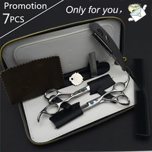 6.0 in. Professional Hairdressing Scissors set 62HRC Straight & Thinning cutting with razor, comb, clothes