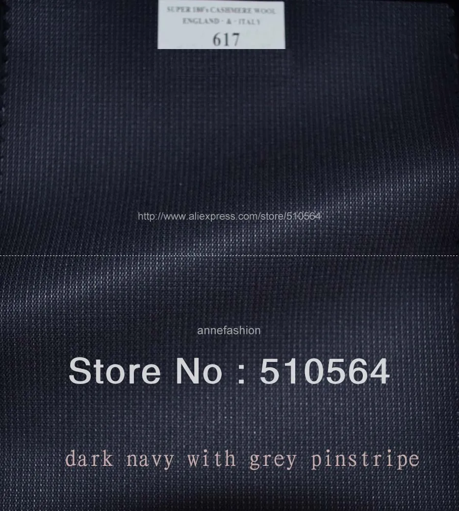 

Free shipping 140s 100% wool Custom made suit Men dark navy with grey pinstripe Suit Three pieces Suit(jacket+pant+vest )