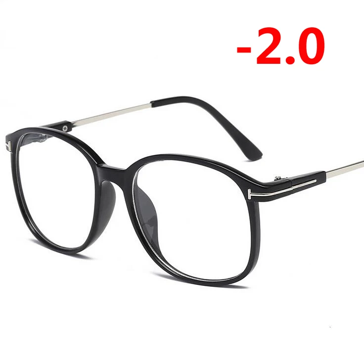 Myopia 200 Ретро большие оправы, очки для женщин и мужчин, очки для глаз, оптические очки Oculos De Grau-1,0-1,5-2,0-2,5-3,0-6,0 - Цвет оправы: Myopia 200