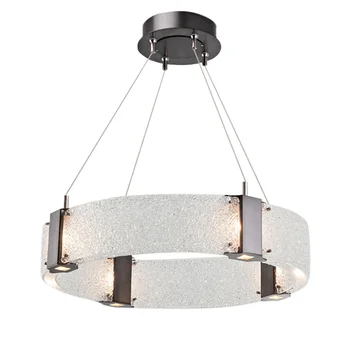 

Pendant Circular Lamp with Ice Visual Glass Shade / Diamond Looks