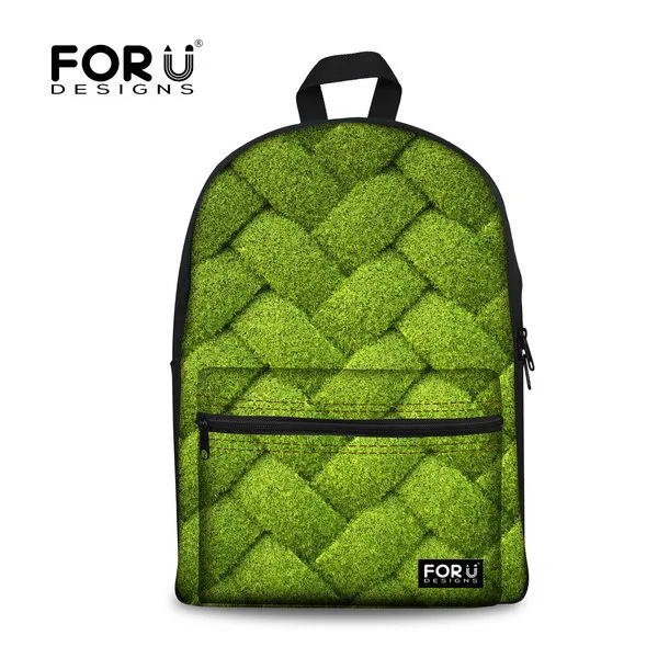 FORUDESIGNS, новые школьные сумки для студентов с принтом клевера, школьный рюкзак с зеленым листом, mochila infantil, повседневные Рюкзаки в консервативном стиле для девочек - Цвет: C013J6