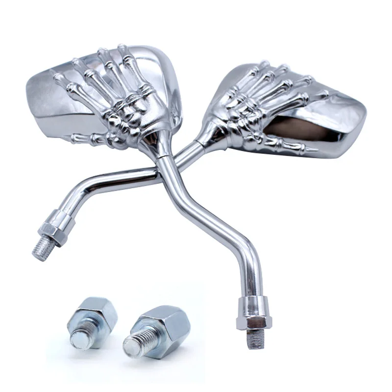 Nordson зеркала заднего вида для мотоцикла с Прохладный Призрак ручной для Yamaha V Star 250 650 950 1100 1300 Virago VMax Kawasaki z750 - Цвет: Silver