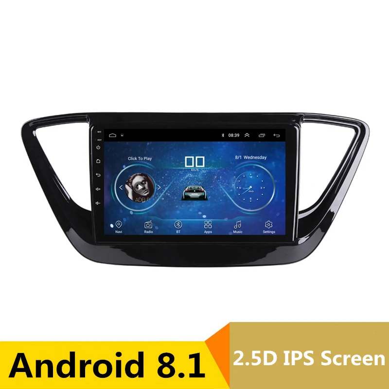 

9" 2.5D IPS Android 8.1 Car DVD Multimedia Player GPS For Hyundai Verna Solaris 2017 2018 audio car radio stereo navigation