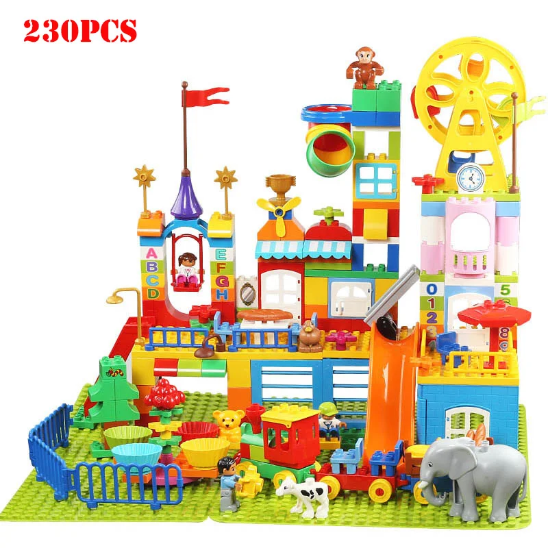 

Girl Castle Park Princess Figures Big Size Building Blocks Compatible Legoed Duploe City DIY Bricks Children Toys Kids Gifts