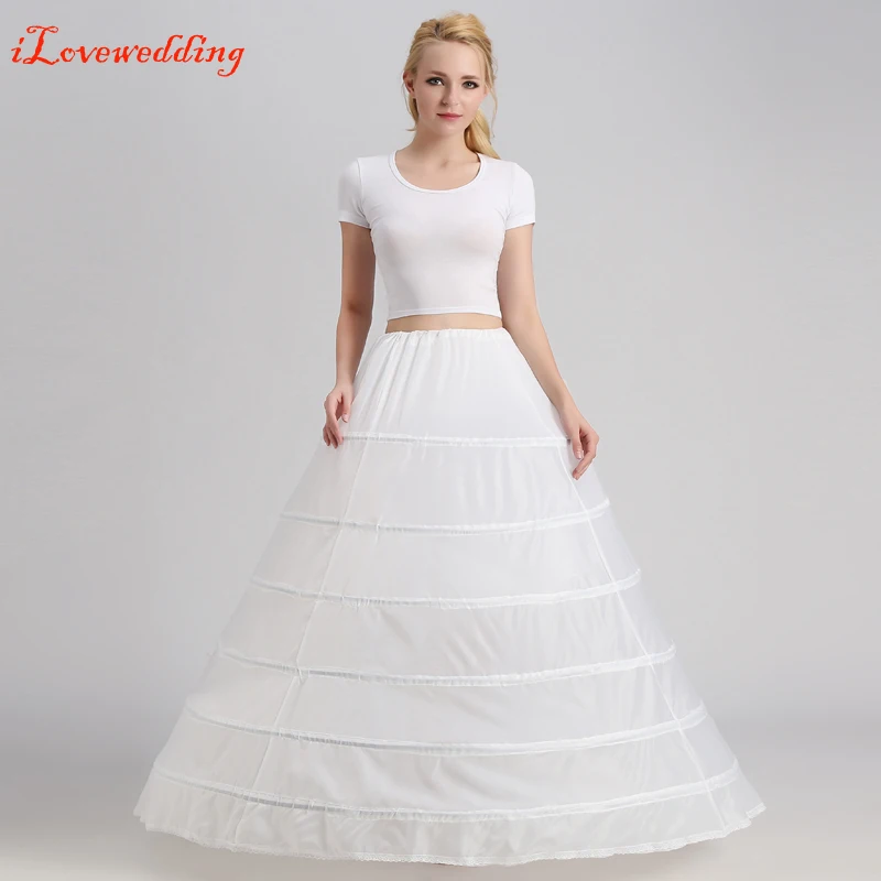 Women Petticoat for Ball Gown Dress Underwear Crinoline 6 Hoop 60-120cm Plus Size High Quality Bridal Accessories Underskirt