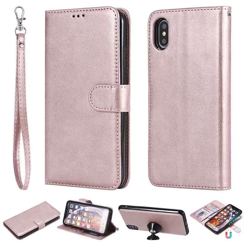 KEFO For Iphone XS Max Case Leather 2 in 1 Magnetic Detachable Flip Cover For Iphone 5S SE 6S 7 8 Plus X 10 XR Card Slots Coque  (10)