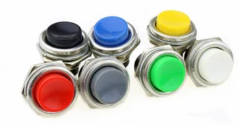 

6PCS DS-212 Momentary SPST NO Red Round Cap Push Button Switch AC 125V 3A DS212