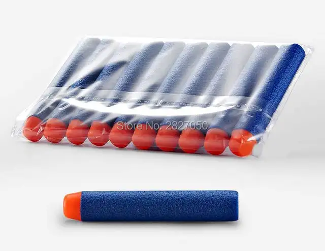 20pcs Soft Hollow Hole Head Blue 7.2cm Refill Darts Toy Gun Foam Safe Sucker Bullet For Boy Childs Kid Nerf 3