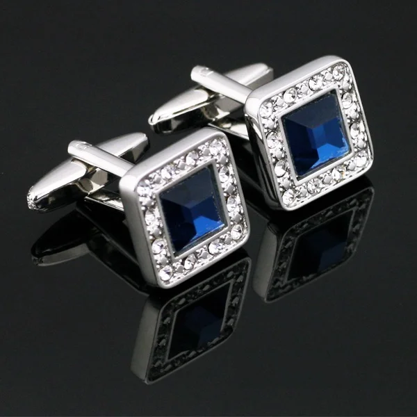

XK-403 Stainless Steel Crystal Wedding Cufflinks Gift Box FREE SHIPPING Cufflinks For Men Women Gift French Shirt High Quality