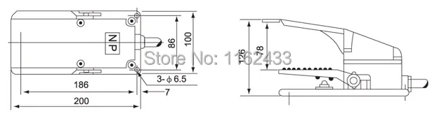 TFS-302 foot switch drawing