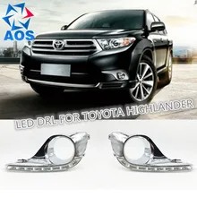 Turn off and dimming Car styling daylight LED DRL Daytime Running Lights for Toyota Highlander 2012 2013 2014 2015