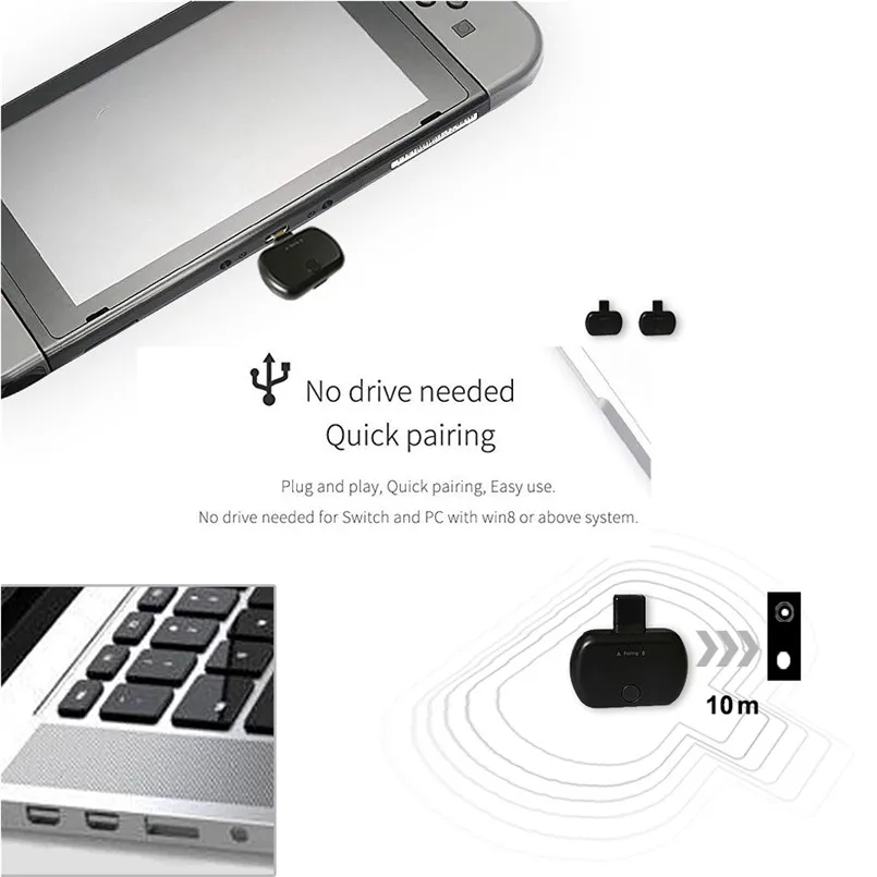 Bluetooth 5.0 Audio Transmitter with USB Type-C AptX-LL Low Latency Connect Wireless Headphones Speakers Support For PS4 40MAY1402