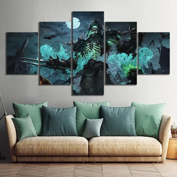 

5 pieces HD print canvas shadow master hero alliance halloween skin game poster canvas art HD mural home decoration