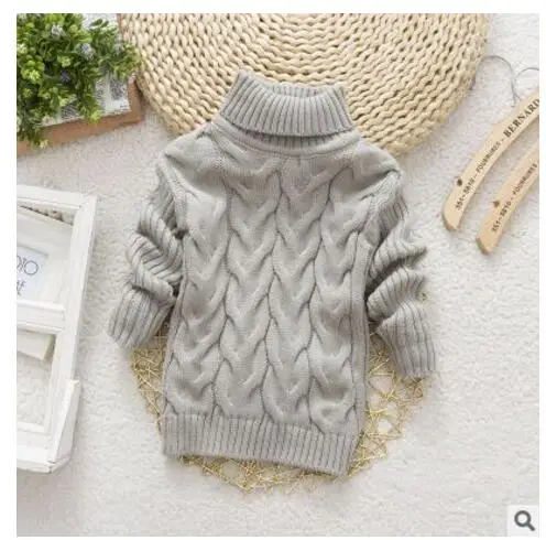 Детский свитер осенне-зимний теплый плотный свитер для мальчиков и девочек 0-2 лет высокий воротник