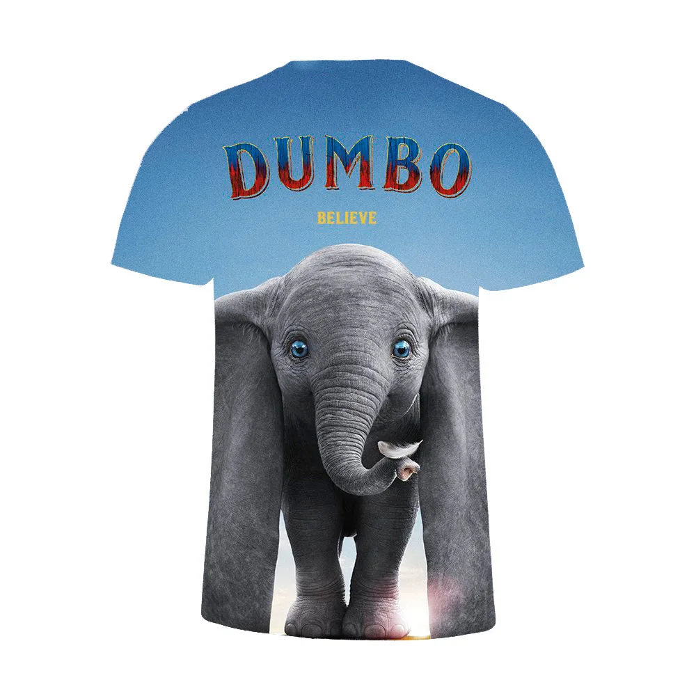 Харадзюку Лето хип хоп для женщин мужчин 3d принт мультфильм Dumbo Милая футболка Kawaii унисекс мужской, женский, для пар короткий топ mujer уличная