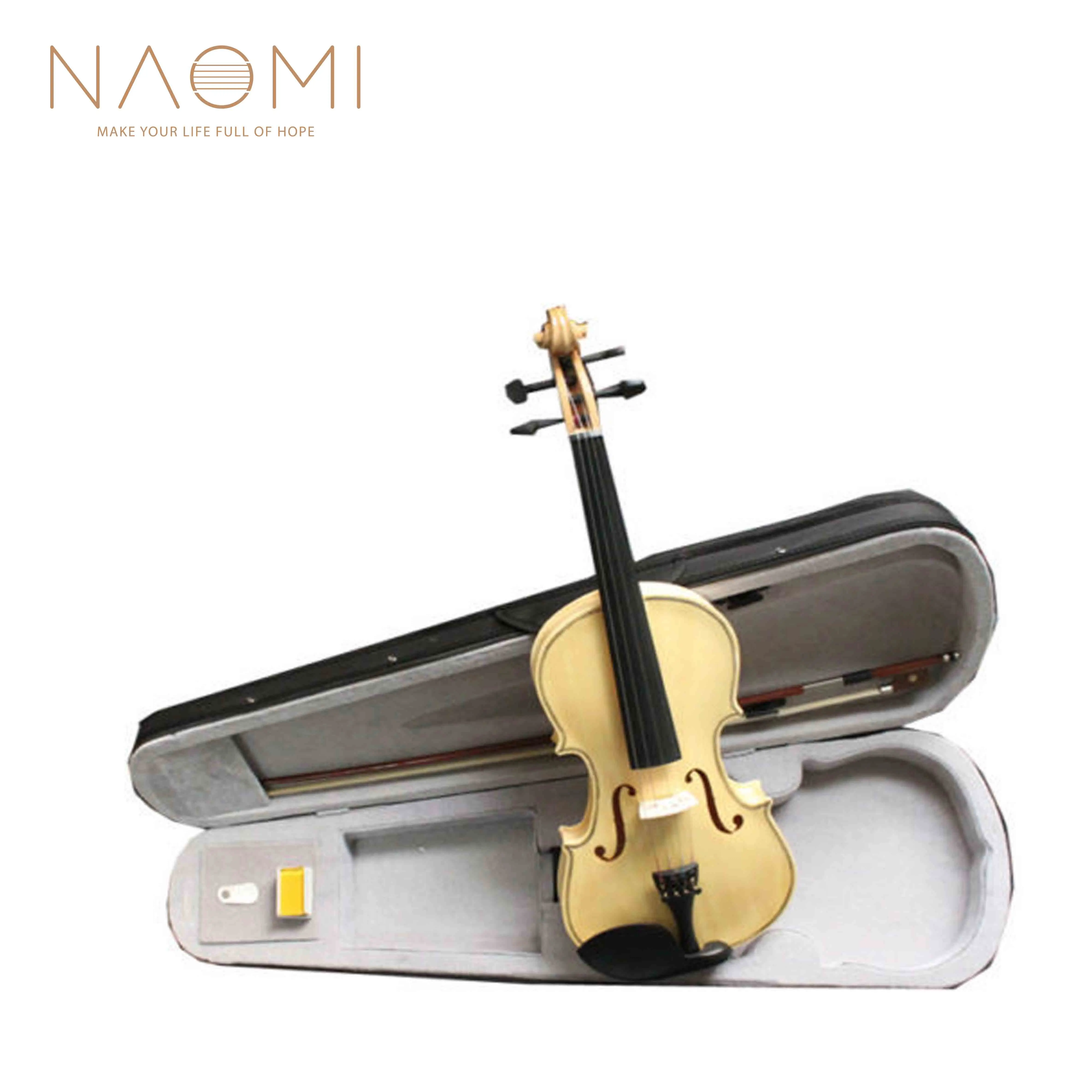 

NAOMI Acoustic Violin Student Violin Full Size 4/4 Violin Fiddle W/ 4/4 Violin Bow Case Set New