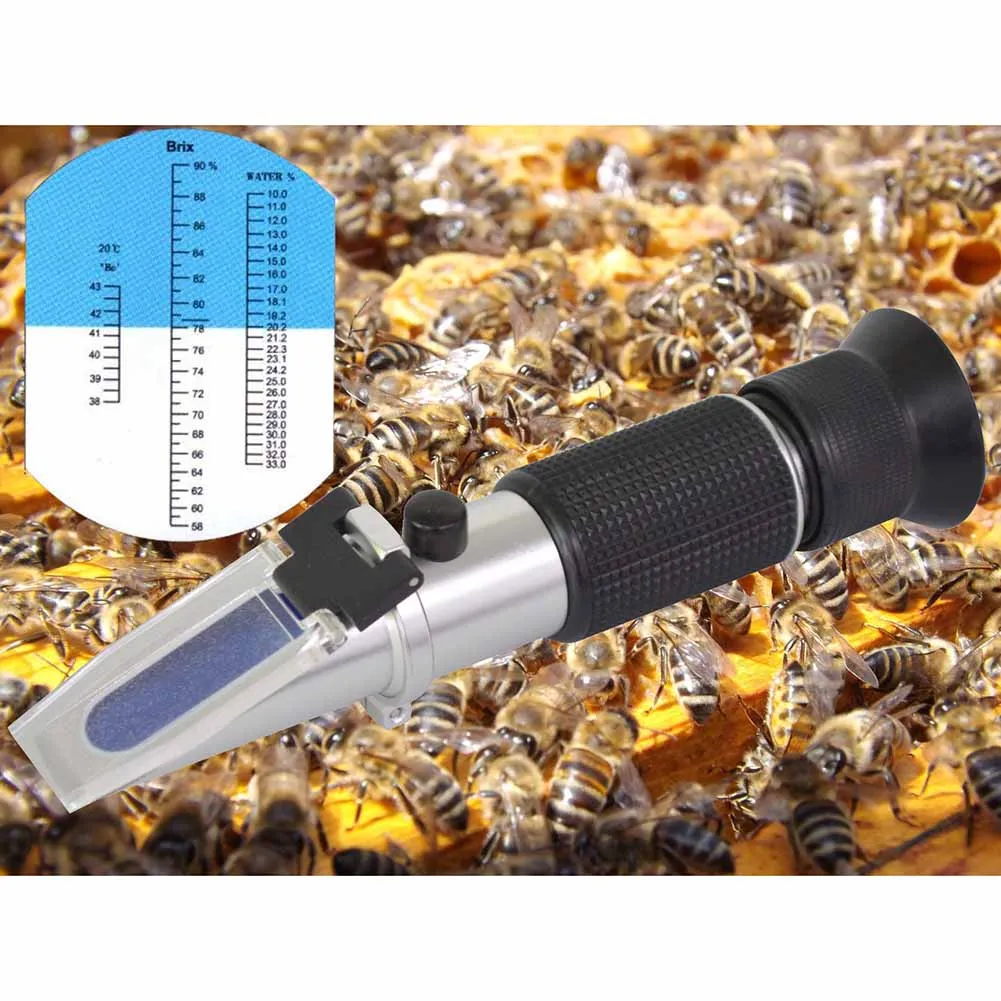 

High Refractometer Honey Beekeeper Water Sugar Content Brix 58-92% Water 10-33% Handheld Tool LG66