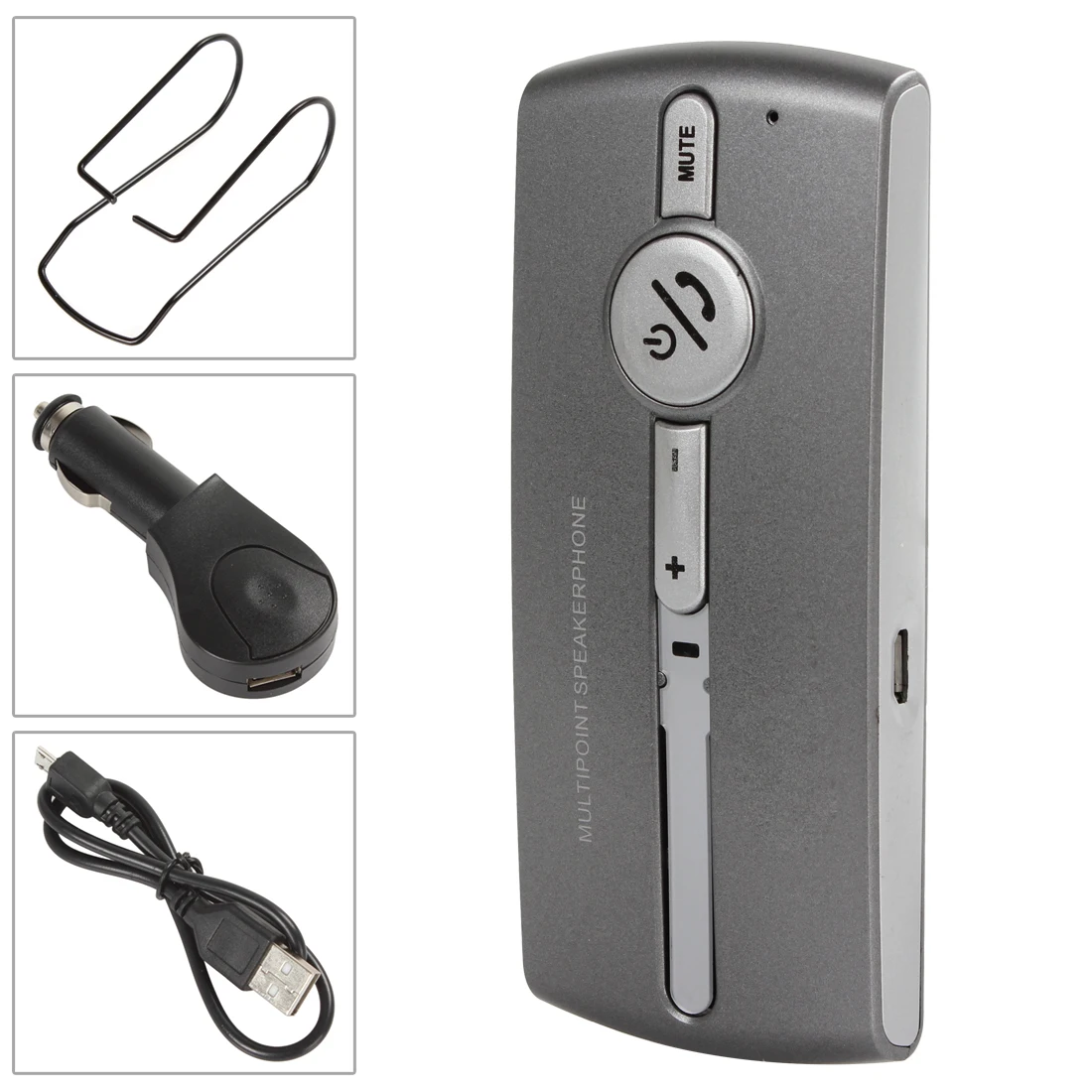 

Bluetooth 3.0+EDR USB Multipoint Car Speakerphone Kit for Cell Phone Mobile Phone Handsfree