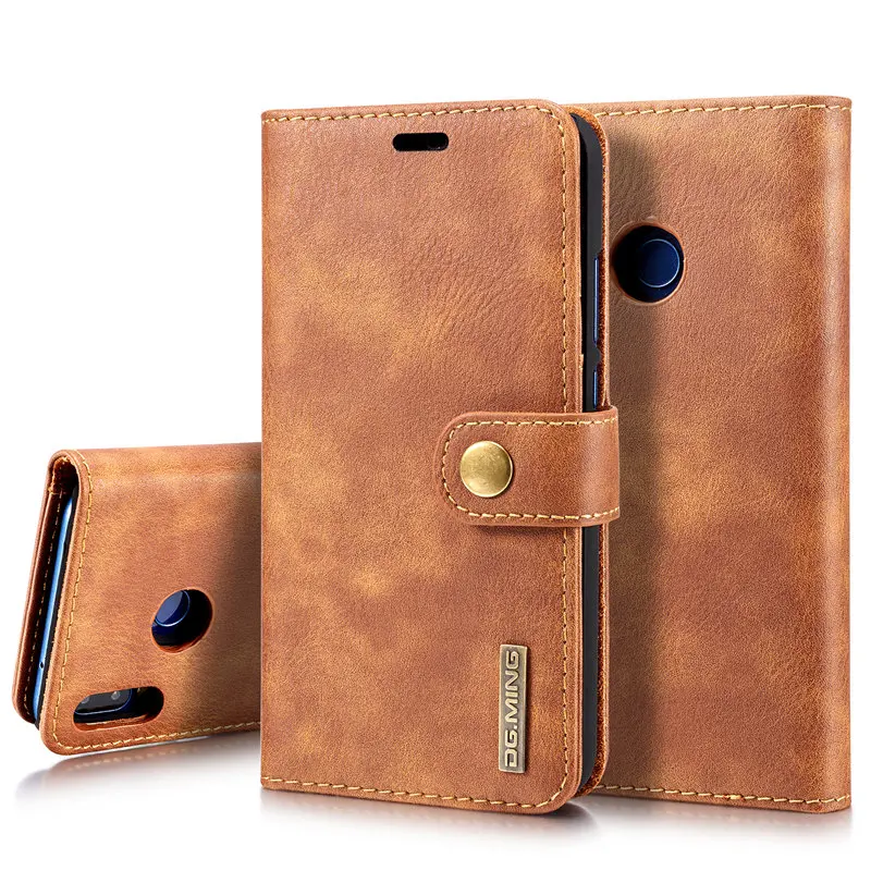 

DG.Ming Flip Cover For Huawei P20 Lite Case 2IN1 Removable Wallet Leather Case For Huawei Nova 3E P10 Plus P20 Pro Lady Handbag