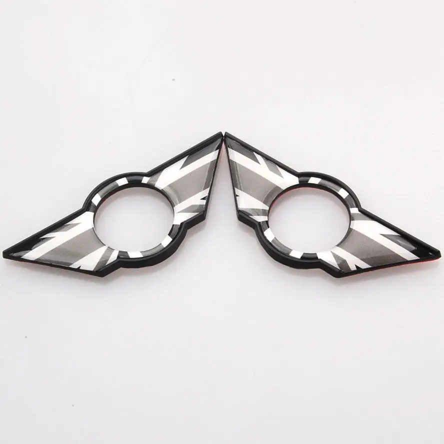 

BBQ@FUKA 2x Aluminum Black UK Flag Wing Decal Sticker Fit For MINI COOPER Car DOOR LOCK KNOBS PINS Cover Styling Sticker