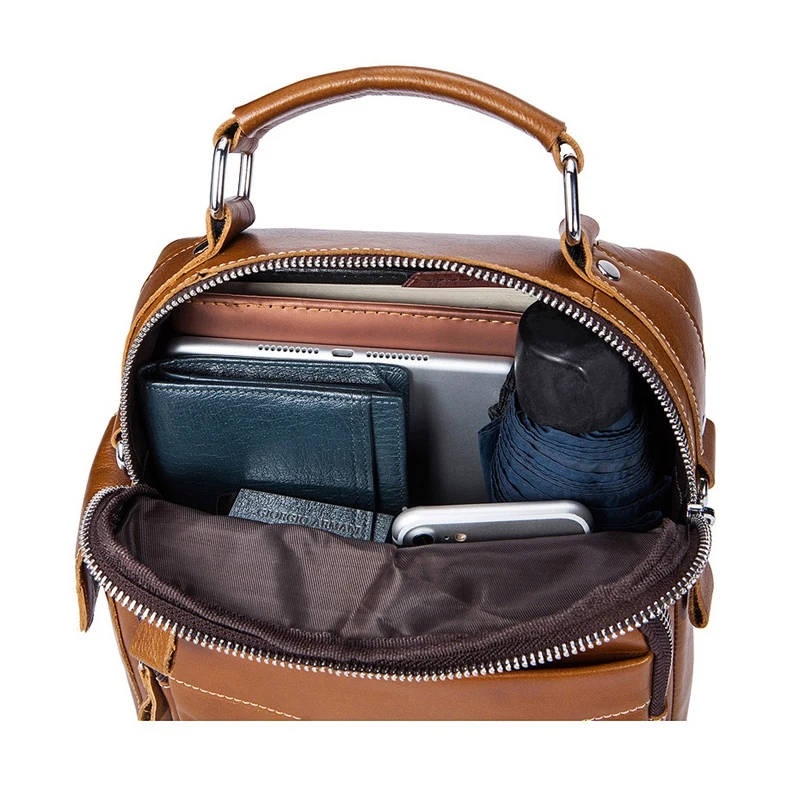 

Mva Business Casual Bag Leather Crossbody Bag Vertical Shoulder Bag Fashion Men'S Bag Leather Briefcase