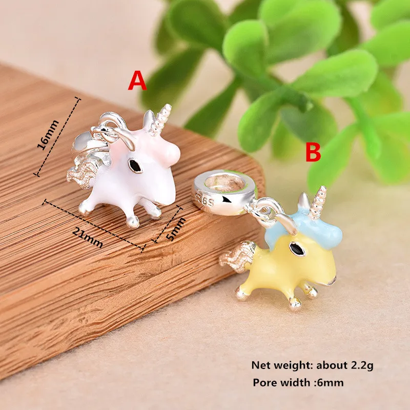 

925 Silver Enamel Charms DIY Jewelry for Women Bracelets Accessories DIY Pendant Charms DIY Jewelry Findings
