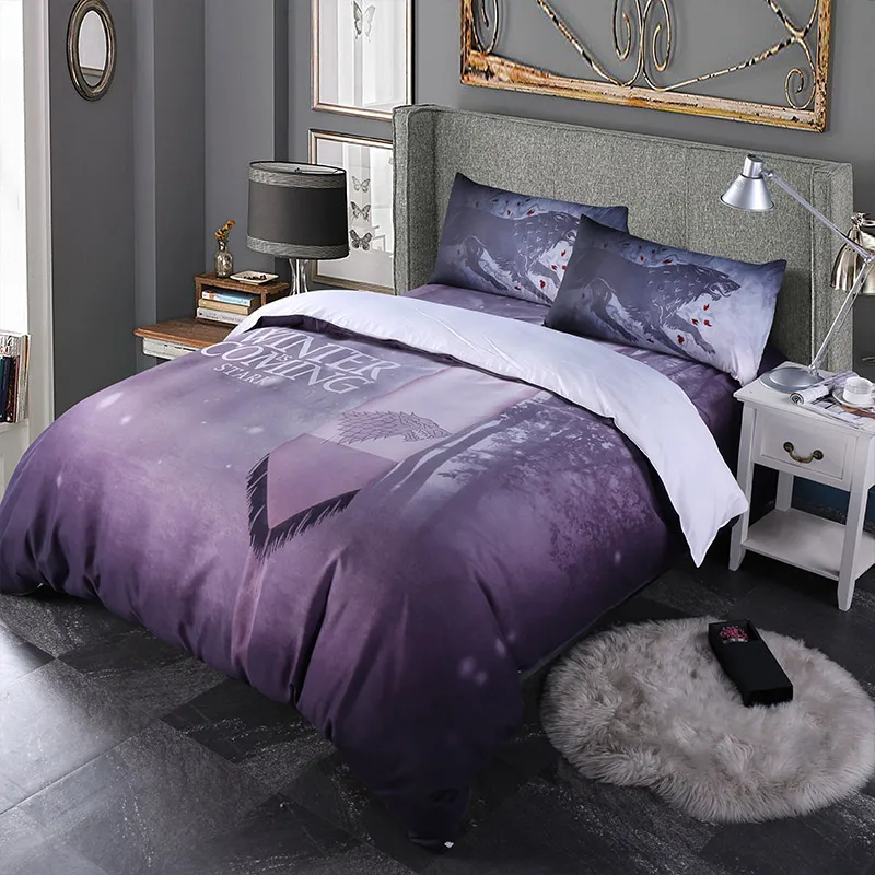 

Skull Bedding Set Game Of Thrones Wolf Bedding Sets Queen Size Duvet Cover Sets Pillowcases Bed Linen Colcha De