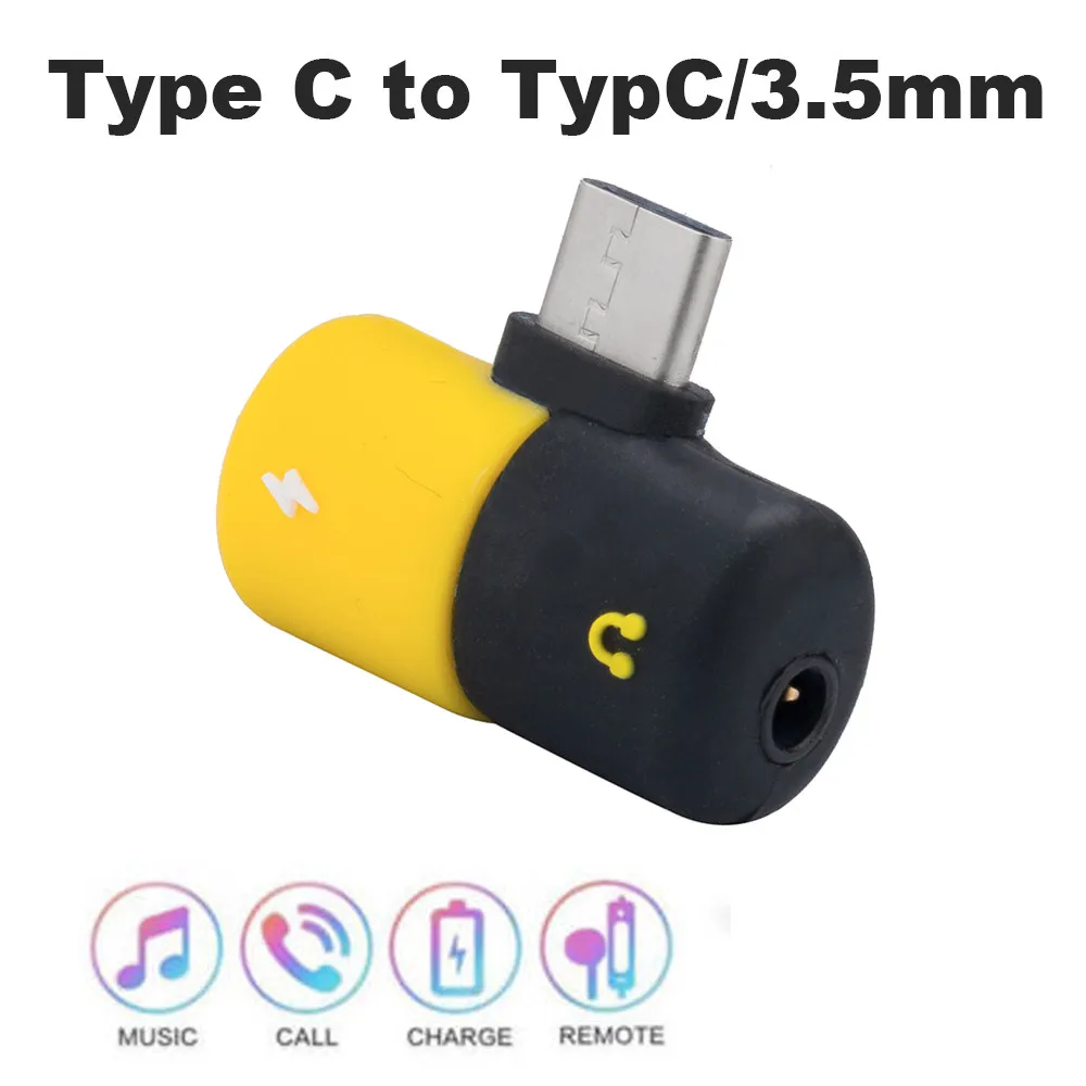 Капсула таблетки 2 в 1 Наушники Аксессуары зарядный кабель Тип c otg usb c до 3,5 мм Адаптер наушников Аудио зарядки сплиттер уха