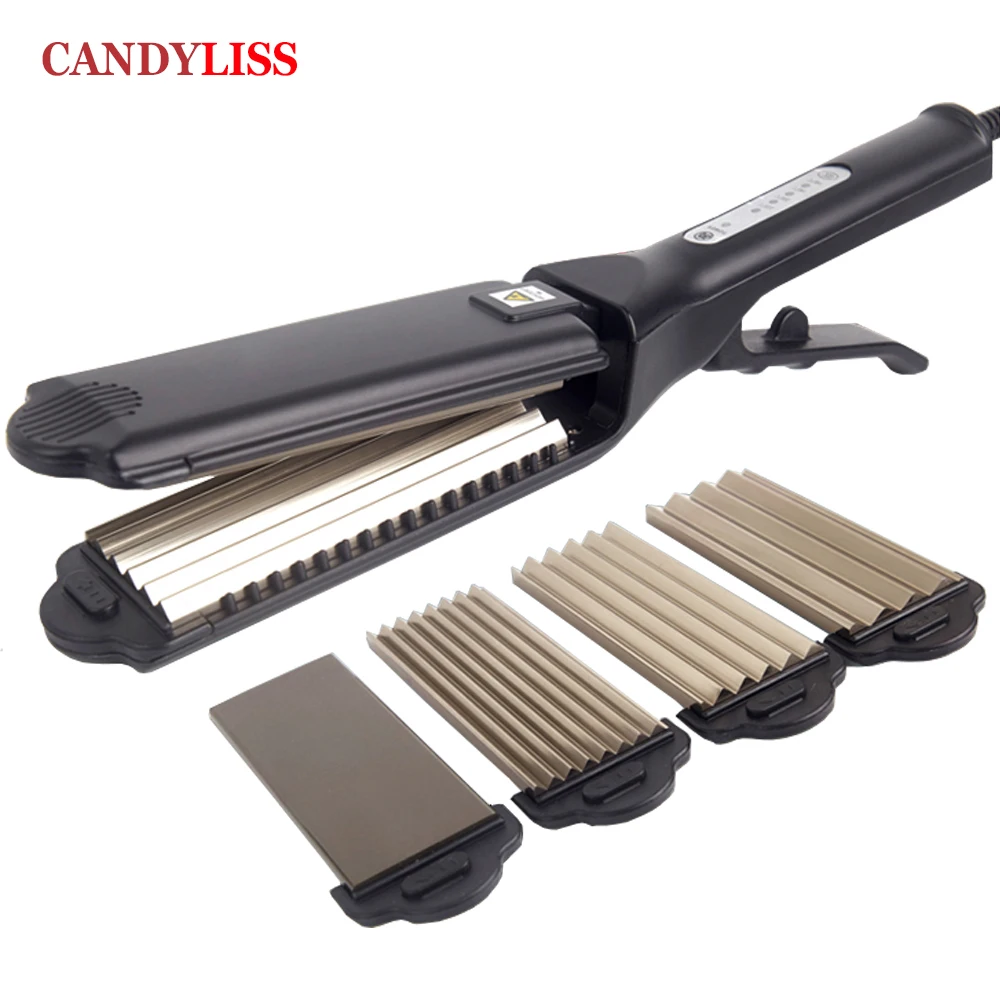 Professional Titanium Corn Plate Hair Straightener X Styling Tools Interchangeable Corrugated Crimper Waves Straightening Iron Professional Titanium Corn Plate Hair Straightener X Styling Tools Interchangeable Corrugated Crimper Waves Straightening Iron