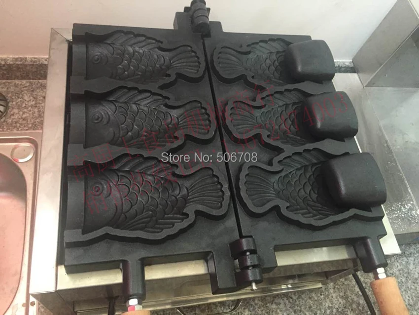 free shipping Electric 110v 220v open mouth taiyaki machine Ice Cream taiyaki maker fish cone maker