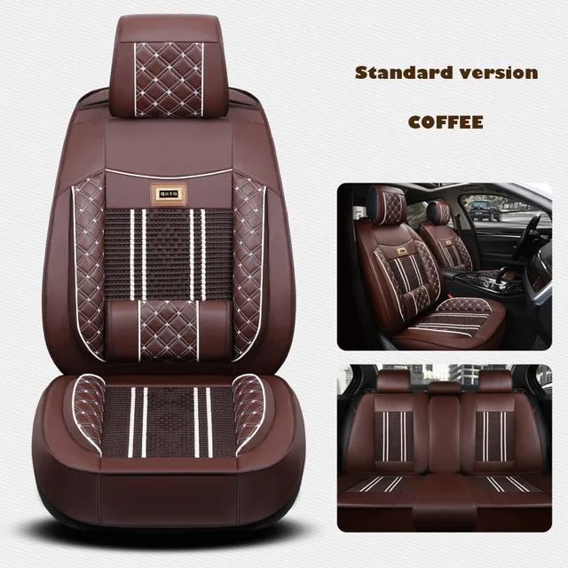 Coffee Универсальный чехол для автомобильного сиденья кожаный для авто kia rio mercedes golf 4 6 7 jeep renegade hyundai solaris аксессуары для автомобиля Стайлинг - Название цвета: Coffee
