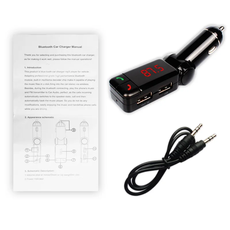 BC06 Авто MP3 плеер Bluetooth FM передатчик беспроводной fm-модулятор автомобильный комплект свободный Ручной ЖК Дисплей USB Зарядное устройство для iPhone samsung