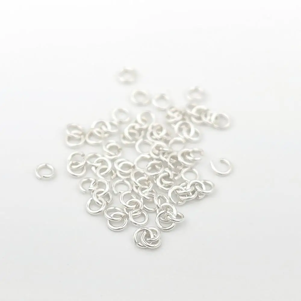 DoreenBeads 0 5 мм Стерлинговое Серебро открытый прыжок кольца фурнитура круглое