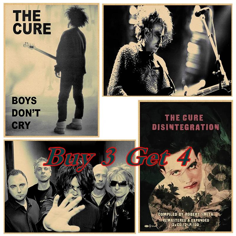 Постер The Cure из крафт бумаги с музыкой рок группы декоративные картины на стену