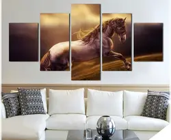 5 шт. холст печатных современный лошадь животных роспись на стене красивый конь настенные панно для гостиной кабинет украшения