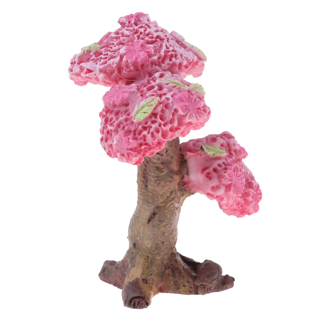 1/12 Scale Miniature Sakura Tree toy Dollhouse Fairy Garden Ornament Decor DIY Accs for kids dollhouse decoration