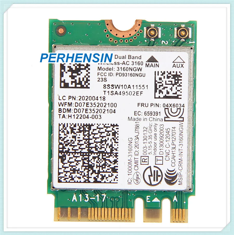 Оригинальная Двухдиапазонная Wlan-карта NGFF для Lenovo Thinkpad 04x6034 3160NGW Wireless-AC |